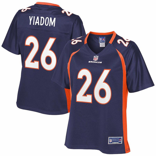 [FULLY STITCHED] Denver Broncos Isaac Yiadom Alternate Navy Style 2 Limited Football Jersey 