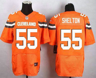 [FULLY STITCHED] #55 Cleveland Browns Danny Shelton Orange Alternate New Limited Football Jersey 