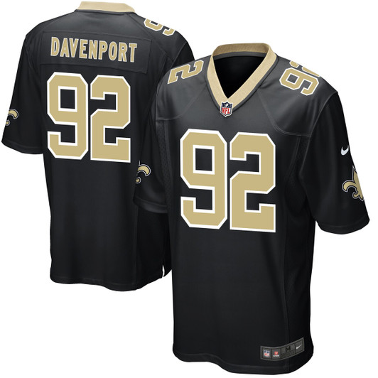 [FULLY STITCHED] New Orleans Saints Marcus Davenport Black Limited Football Jersey 