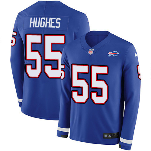[FULLY STITCHED] #55 Buffalo Bills Jerry Hughes Royal Blue Limited Football Jersey 