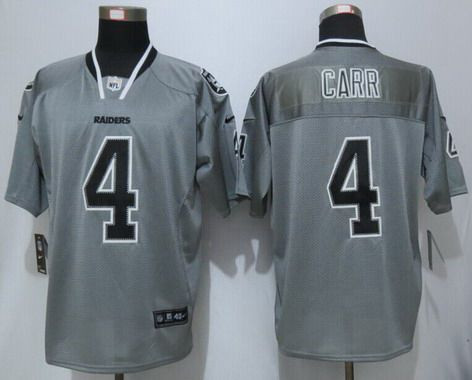 [FULLY STITCHED] #4 Oakland Raiders Derek Carr Lights Out Gray Limited Football Jersey 