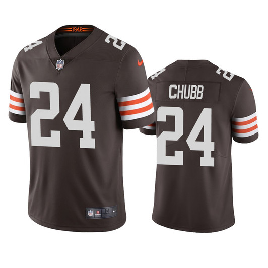 [FULLY STITCHED] Cleveland Browns Nick Chubb Brown 2020 Limited Football Jersey 