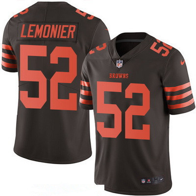 [FULLY STITCHED] #52 Cleveland Browns Corey Lemonier Brown 2016 Color Rush Limited Football Jersey 