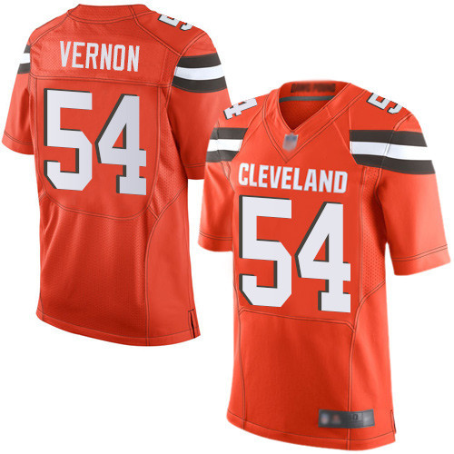 [FULLY STITCHED] #54 Cleveland Browns Olivier Vernon Orange Alternate New Limited Football Jersey 