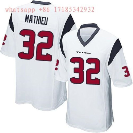 [FULLY STITCHED] #32 Houston Texans Tyrann Mathieu 2020 White Limited Football Jersey 