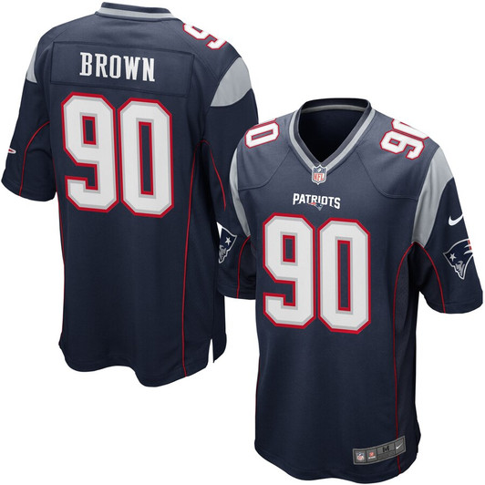 [FULLY STITCHED] New England Patriots Malcom Brown Navy Limited Football Jersey 