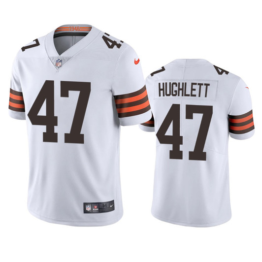 [FULLY STITCHED] Cleveland Browns Charley Hughlett White 2020 Limited Football Jersey 