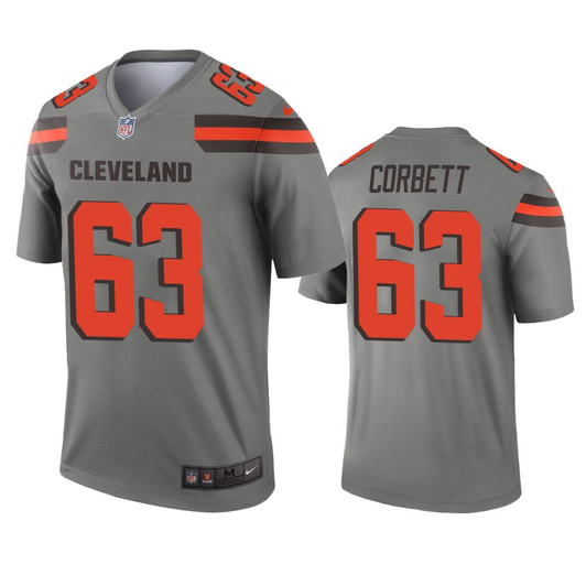 [FULLY STITCHED] Cleveland Browns Austin Corbett Gray Inverted Limited Football Jersey 