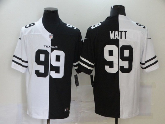 [FULLY STITCHED] #99 Houston Texans Jj Watt 2020 Black And White 51 Limited Football Jersey 