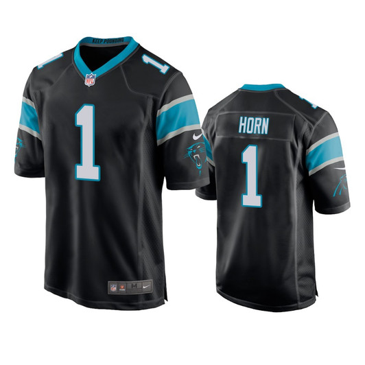 [FULLY STITCHED] Carolina Panthers Jaycee Horn 2021 Draft Black Limited Football Jersey 