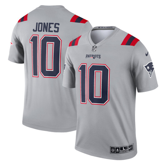 [FULLY STITCHED] New England Patriots Mac Jones Inverted Gray Style 3 Limited Football Jersey 