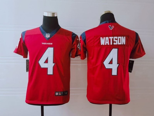 [FULLY STITCHED] #4 Houston Texans Deshaun Watson 2020 Red Limited Football Jersey 