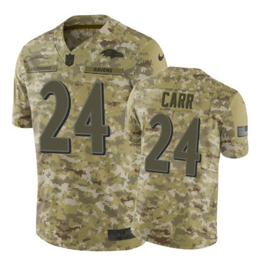 [FULLY STITCHED] Baltimore Ravens On Carr Camo Limited Football Jersey 
