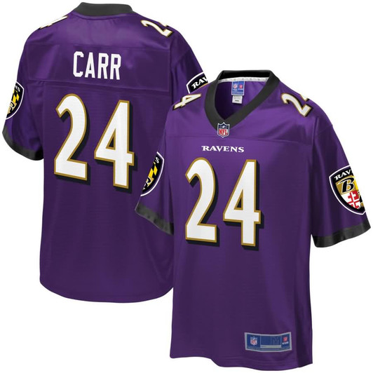 [FULLY STITCHED] Baltimore Ravens On Carr Purple Limited Football Jersey 