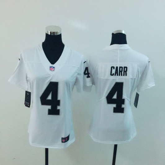 [FULLY STITCHED] #4 Oakland Raiders Derek Carr 2020 White Limited Football Jersey 