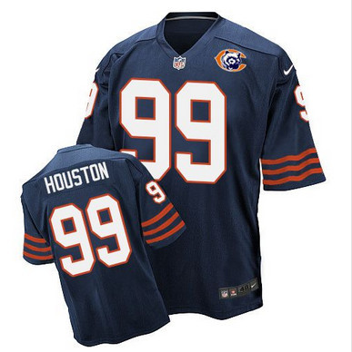 [FULLY STITCHED] #99 Chicago Bears Lamarr Houston Navy Blue Throwback Limited Football Jersey 