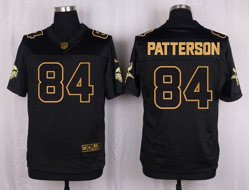 [FULLY STITCHED] #84 Minnesota Vikings Cordarrelle Patterson Black Gold Collection Limited Football Jersey 