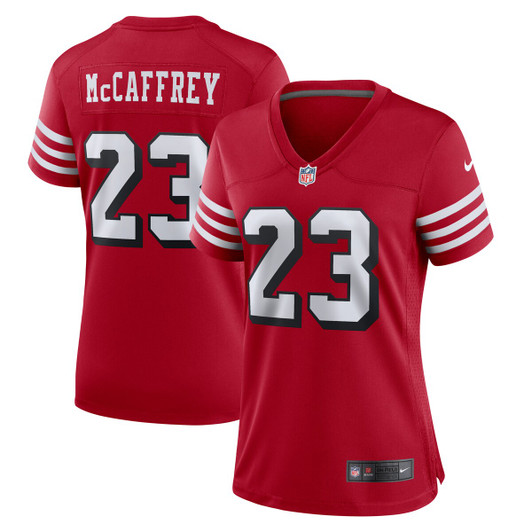 [FULLY STITCHED] San Francisco 49ers Christian Mccaffrey Alternate Scarlet Style 2 Limited Football Jersey 