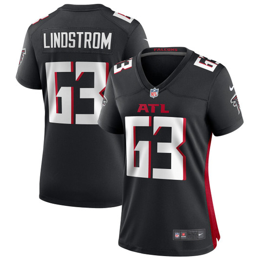 [FULLY STITCHED] Atlanta Falcons Chris Lindstrom Black Style 6 Limited Football Jersey 