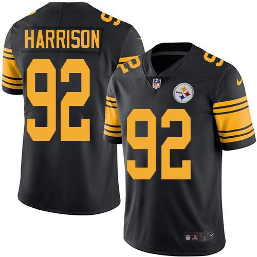 [FULLY STITCHED] #92 Pittsburgh Steelers James Harrison Black Rush Limited Football Jersey 
