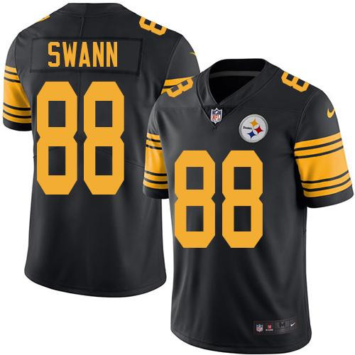 [FULLY STITCHED] #88 Pittsburgh Steelers Lynn Swann Black Rush Limited Football Jersey 