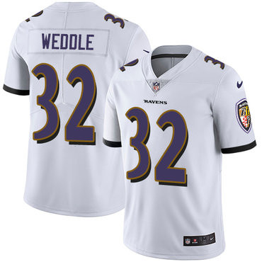 [FULLY STITCHED] #32 Baltimore Ravens Eric Weddle White Limited Football Jersey 