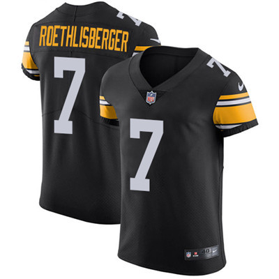 [FULLY STITCHED] #7 Pittsburgh Steelers Ben Roethlisberger Black Alternate Limited Football Jersey 