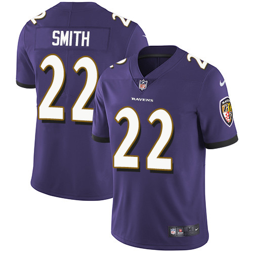 [FULLY STITCHED] #22 Baltimore Ravens Jimmy Smith Purple Limited Football Jersey 