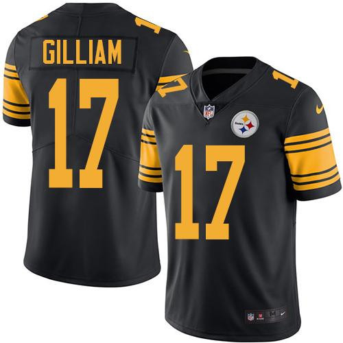 [FULLY STITCHED] #17 Pittsburgh Steelers Joe Gilliam Black Rush Limited Football Jersey 