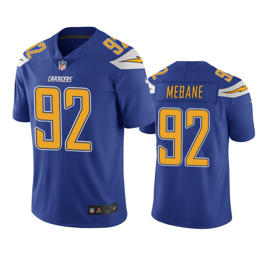 [FULLY STITCHED] Los Angeles Chargers Brandon Mebane Royal Color Rush Limited Football Jersey 