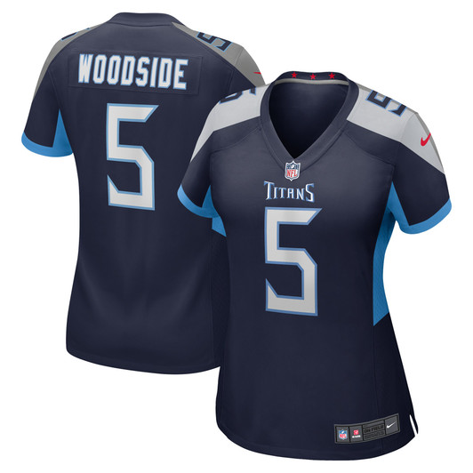 [FULLY STITCHED] Tennessee Titans Logan Woodside Navy Limited Football Jersey 