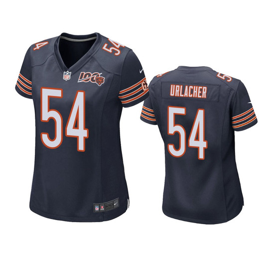 [FULLY STITCHED] Chicago Bears Brian Urlacher Navy 100th Season Limited Football Jersey 