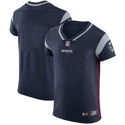 [FULLY STITCHED] New England Patriots Blank Navy Blue Limited Football Jersey 