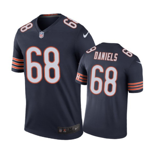 [FULLY STITCHED] #68 Chicago Bears James Daniels Color Rush Navy Limited Football Jersey 