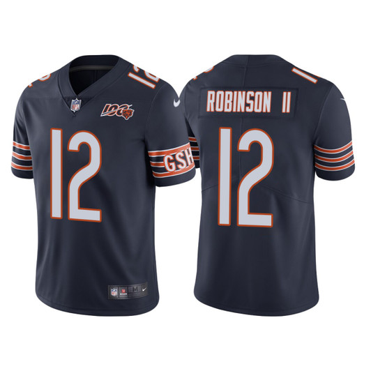 [FULLY STITCHED] Chicago Bears 100th Anniversary Allen Robinson Navy Limited Football Jersey 