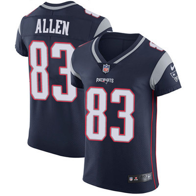 [FULLY STITCHED] #83 New England Patriots Dwayne Allen Navy Blue Limited Football Jersey 
