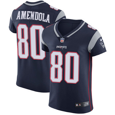[FULLY STITCHED] #80 New England Patriots Danny Amendola Navy Blue Limited Football Jersey 