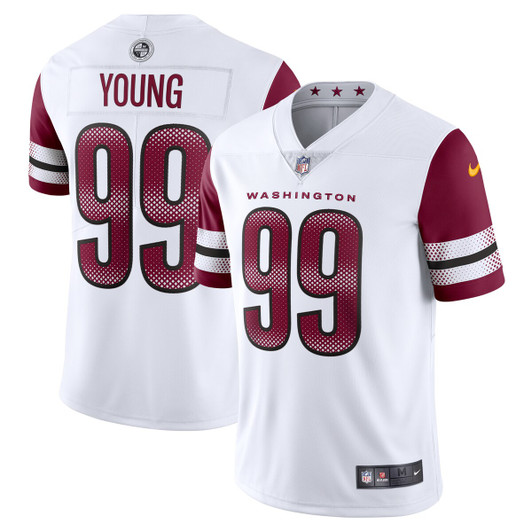 [FULLY STITCHED] Washington Commanders Chase Young White Style 6 Limited Football Jersey 