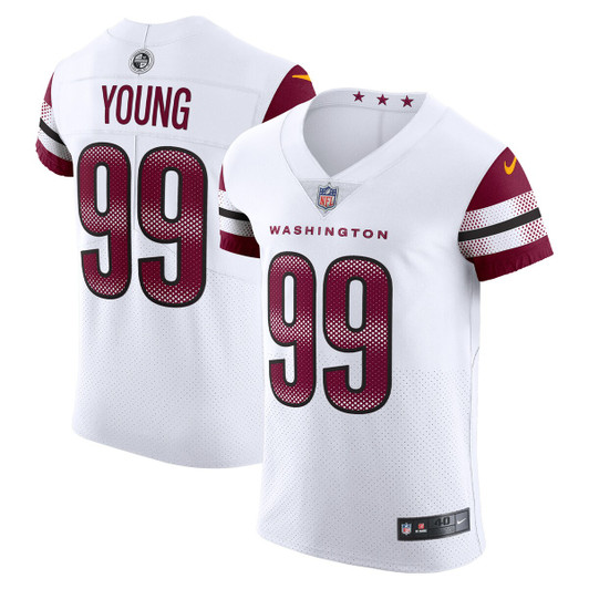 [FULLY STITCHED] Washington Commanders Chase Young White Style 8 Limited Football Jersey 