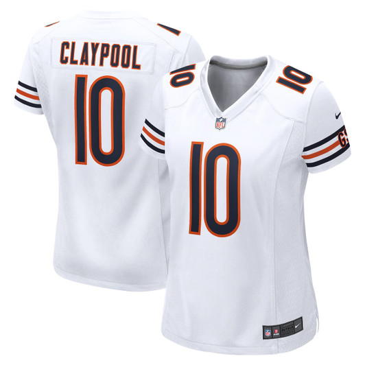 [FULLY STITCHED] Chicago Bears Chase Claypool White Style 2 Limited Football Jersey 