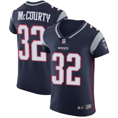 [FULLY STITCHED] #32 New England Patriots Devin Mccourty Navy Blue Limited Football Jersey 