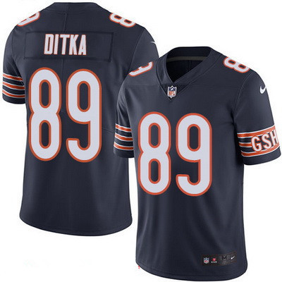 [FULLY STITCHED] #89 Chicago Bears Mike Ditka Navy Blue 2016 Color Rush Limited Football Jersey 