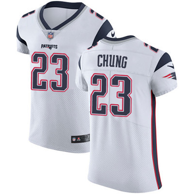[FULLY STITCHED] #23 New England Patriots Patrick Chung White Limited Football Jersey 