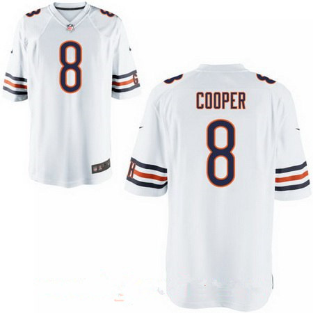 [FULLY STITCHED] #8 Chicago Bears Mike Glennon White Road Limited Football Jersey 