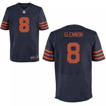 [FULLY STITCHED] #8 Chicago Bears Mike Glennon Blue With Orange Alternate Limited Football Jersey 