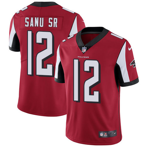 [FULLY STITCHED] #12 Atlanta Falcons Mohamed Sanu Sr Red Limited Football Jersey 