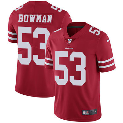[FULLY STITCHED] #53 San Francisco 49ers Navorro Bowman Red Style 2 Limited Football Jersey 