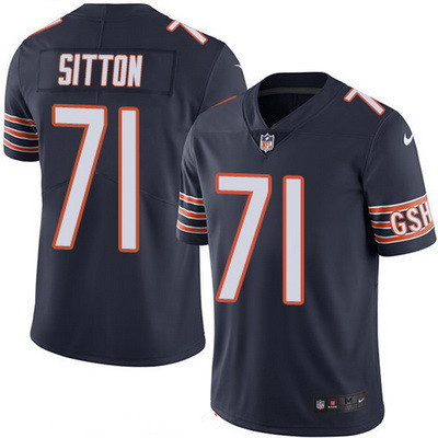 [FULLY STITCHED] #71 Chicago Bears Josh Sitton Navy Blue 2016 Color Rush Limited Football Jersey 