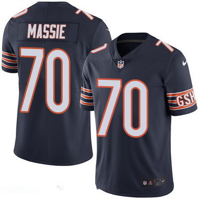 [FULLY STITCHED] #70 Chicago Bears Bobby Massie Navy Blue 2016 Color Rush Limited Football Jersey 