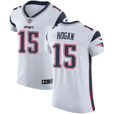 [FULLY STITCHED] #15 New England Patriots Chris Hogan White Limited Football Jersey 